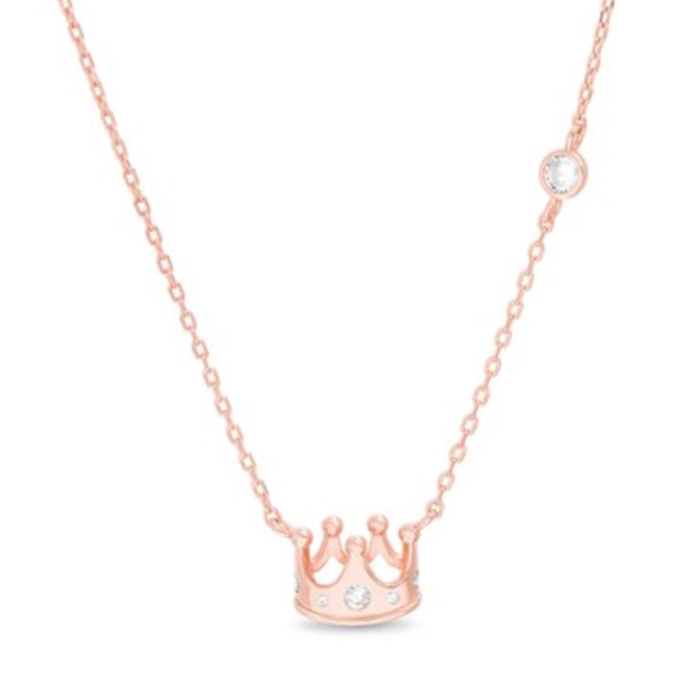 👑 NWT 14K Rose Gold-Plated Crown Necklace